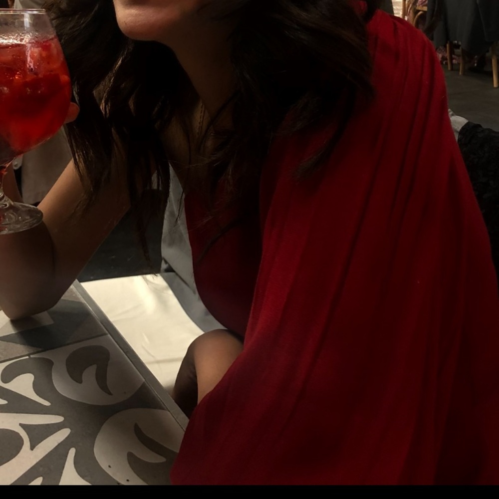 Reformation Red Lawrence One Shoulder High Slit MIDI Dress Sz 2 - Picture 10 of 10